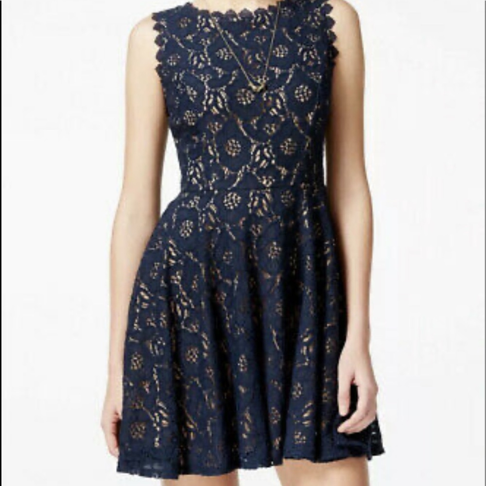 CITY STUDIO Black Lace Sleeveless Dress
